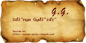 Gönye Győző névjegykártya